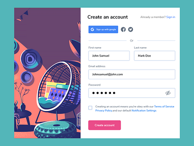 Signup page design UI Design #CreateWithAdobeXD app appdesign design interaction uidesign uxdesign