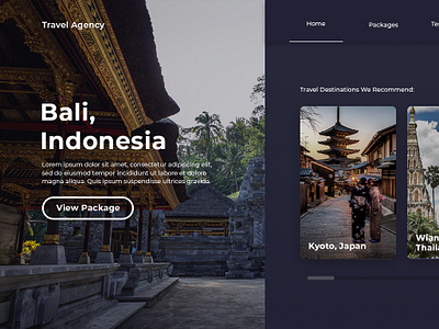 Travel Agency Sample Website Mockup bali desktop home homepage indonesia travel traveling website wonderlust