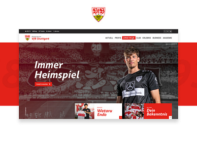 VfB Stuttgart - Intro Redesign 0711 1893 bundesliga design football header hero image redesign redesign concept soccer stuttgart typography ui ux vfb vfb stuttgart webdesign