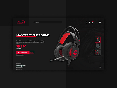 Speedlink - Maxter 7.1 Surround computer concept design electronic gaming header headset intro landingpage redesign speedlink surround ui ux