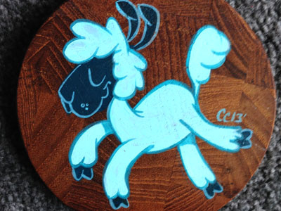 Drib Coaster Sheep character design hand painted lamb