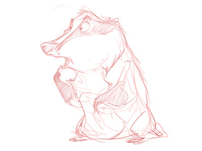 Badger Dribb badger character design sketch