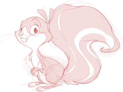 Squirrel Dribb character design sketch squirrel