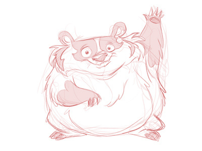 Badger3 Dribb badger character design sketch