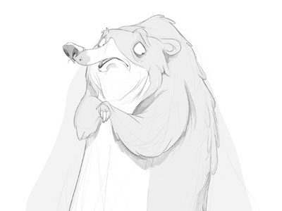 Dribb Day7 character design doodle scared bear sketch a day