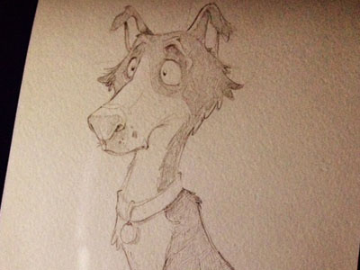 Dribb Day8 character design confused dog doodle sketch a day