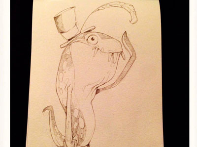 11 Dribb character design doodle eel man sketch a day
