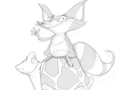 Turt Fox Dribb character design fox turtle