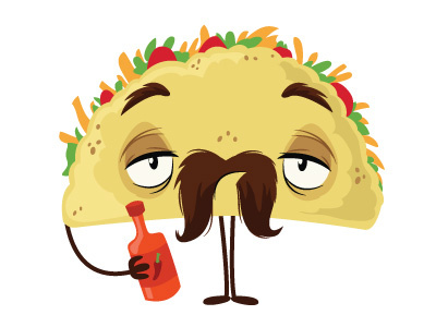 Taco Dribb character design expression taco