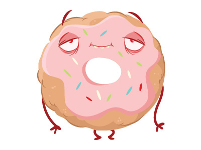 Donut Dribb character design donut sticker vector