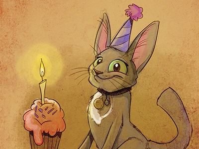 Dribble Bdaycat character design