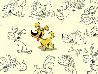 Puppy Poses Dribb character design poses puppy