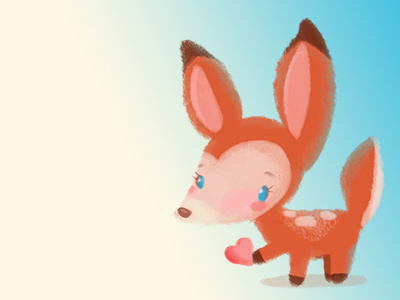 Babydeer Dribb character design deer valentines day