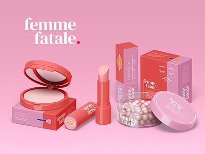 Femme Fatale Makeup Range 3D body positive brand identity branding branding design design graphic design graphic designer illustration illustration art illustrator makeup packaging packaging design vector