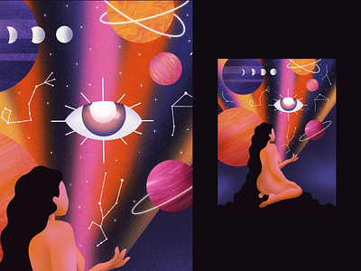 Starry-Eyed design graphic design illustration illustration art illustrator space texture woman