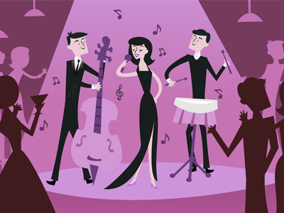 Jazz Club Scene background club scene illustration illustrator jazz jazz club scene scene vector