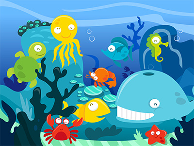 Under The Sea Happy Marine Sea Creatures