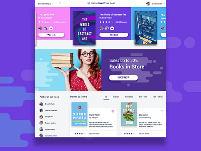 Online Bookstore UI Exploration ecommerce responsive web shop template web design web ui