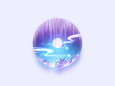 Wisteria and Moon art design illustration photoshop