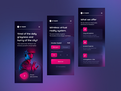 Concept design of a mobile app pf company that provide VR games