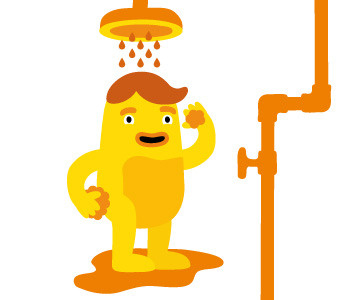 Shower bath character eco friendly environment illustration save saving shower smart water zeptonn