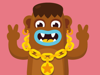 Badass awesome bad badass bling character dude gold guy illustration out peace street urban wicked zeptonn