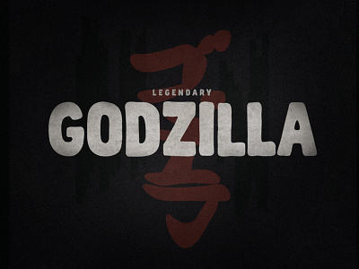 Godzilla 2014 in Abraham abraham film hand drawn handmade movie poster redesign redone type typography