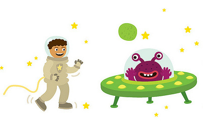 in outer space alien illustration kid kids space zeptonn