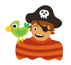 pirate + parrot illustration kid kids parrot pirate zeptonn