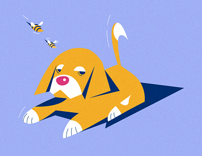 puppy animal dog flat illustration illustrations orange puppy purple