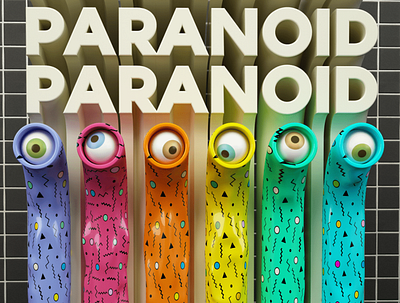 Paranoid 3d 3d art c4d cgi cinema4d eye paranoid type