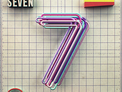 Seven / 36daysoftype07 36daysoftype 3d 3dtype c4d cgi lettering numbers type typography