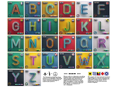 Phonetic Alphabet 36daysoftype 3d alphabet cgi cinema4d lettering morse photoshop typedesign typography typography design