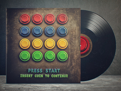 Arcade Button album cover arcade arcade machine buttons c4d cgi cinema4d retro vinyl