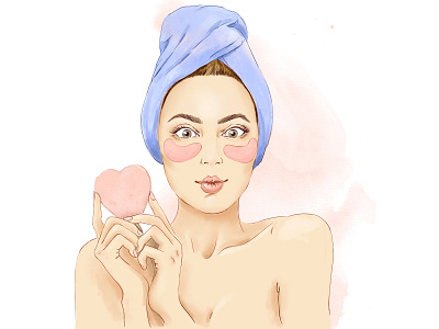 Illustration for beauty shop beauty cosmentic face fashion feminine illustration korean self care woman