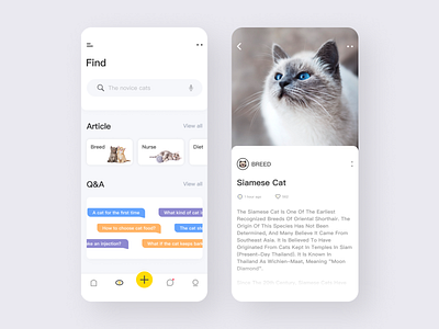 Miaowu App app app design article cat figma ios ui