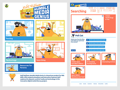 Ruff Ruffman: Humble Media Genius – Indexes children flat ui kids pbskids responsive web design
