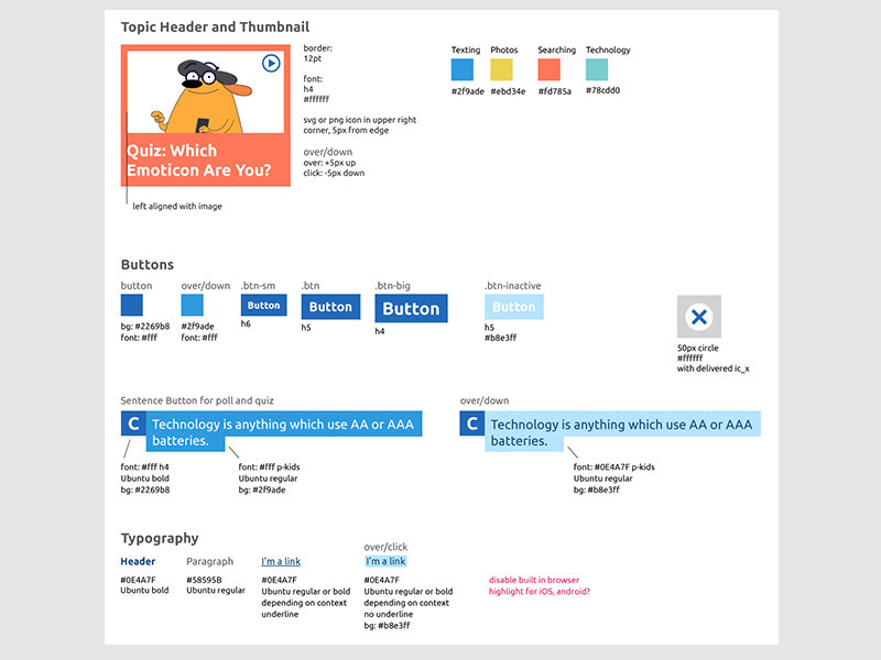 Ruff Ruffman: Humble Media Genius – Styleguide pbskids styleguide ui web design kids design flat css