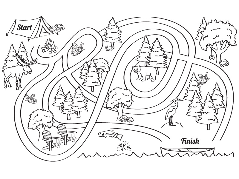 Kids Activity Page - Maze maine illustration kids