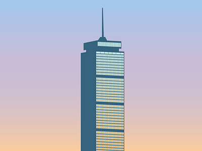 Boston Prudential Tower boston gradient illustration skyline