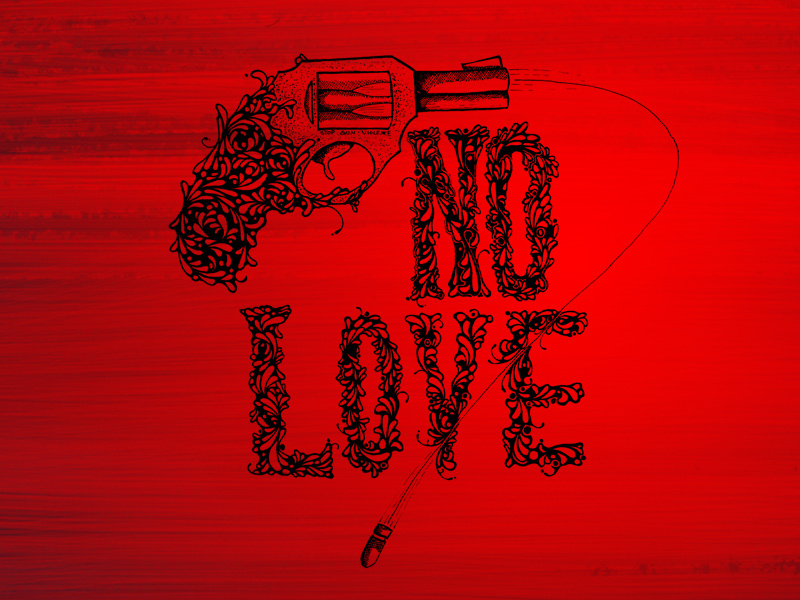 Nolove Wallpaper 800x600 gun hand drawn no love bullet red black art ink photoshop wallpaper