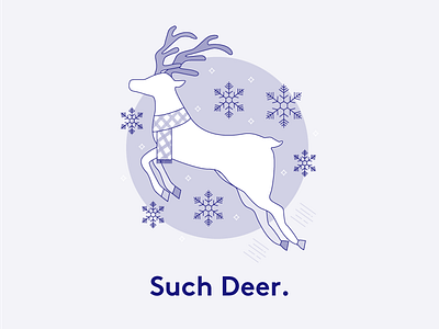Such Deer. christmas deer fun holidays illustration purple reindeer snowflakes