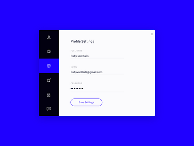 Daily UI Challenge 007 007 dailyui form profile settings