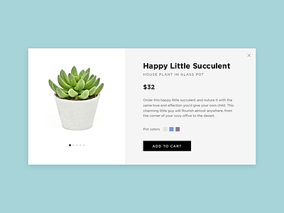 Daily UI Challenge 012 012 cart checkout dailyui e commerce modal plant product purchase succulent