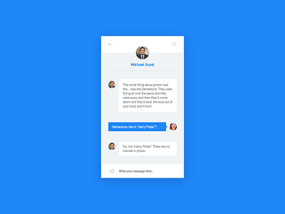 Daily UI Challenge 013 013 chat dailyui direct messaging michael mobile office scott ui