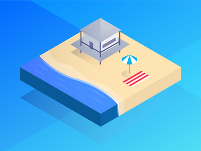 $5,000 Vacation - WHAT?! affiliate beach illustration island isometric promotion vacation