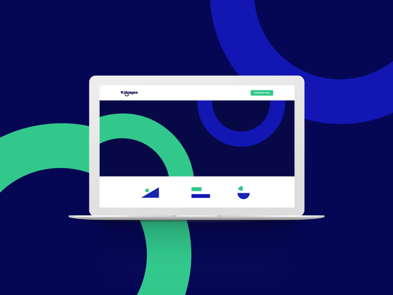 Kidpages Video Assets landing page april fools kids product video abstract shapes