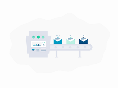 Email Marketing automation belt conveyor email illustration marketing