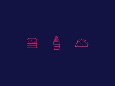 The Rejects burger food fries icons illustration snacks taco