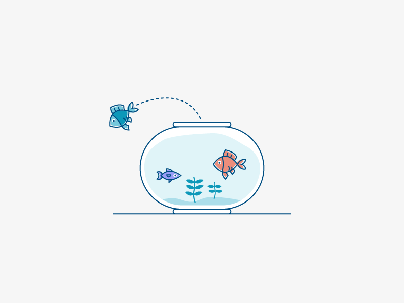Fishies blog aquarium water illustration jumping fish bowl fish churn